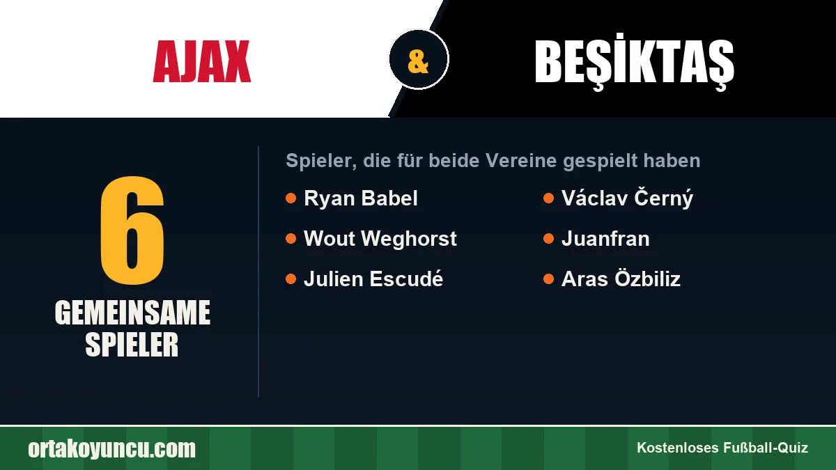 Spieler, die für Ajax und Beşiktaş gespielt haben: 6 Spieler