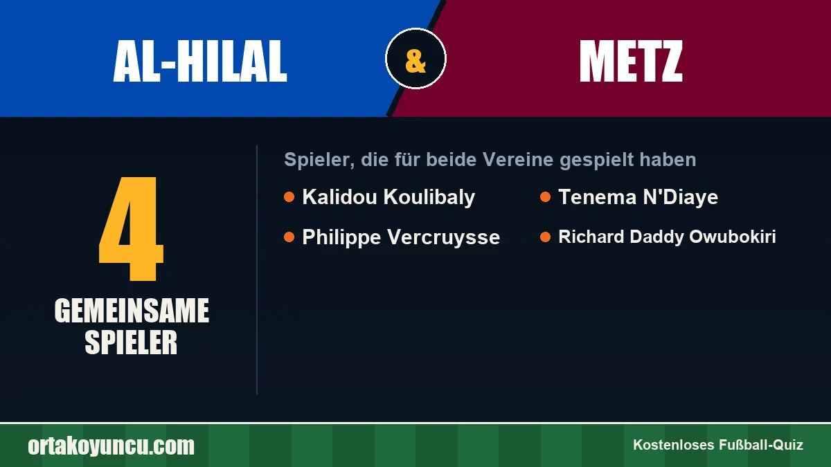 Spieler, die für Al-Hilal und Metz gespielt haben: 4 Spieler