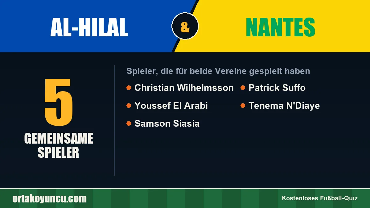 Spieler, die für Al-Hilal und Nantes gespielt haben: 5 Spieler
