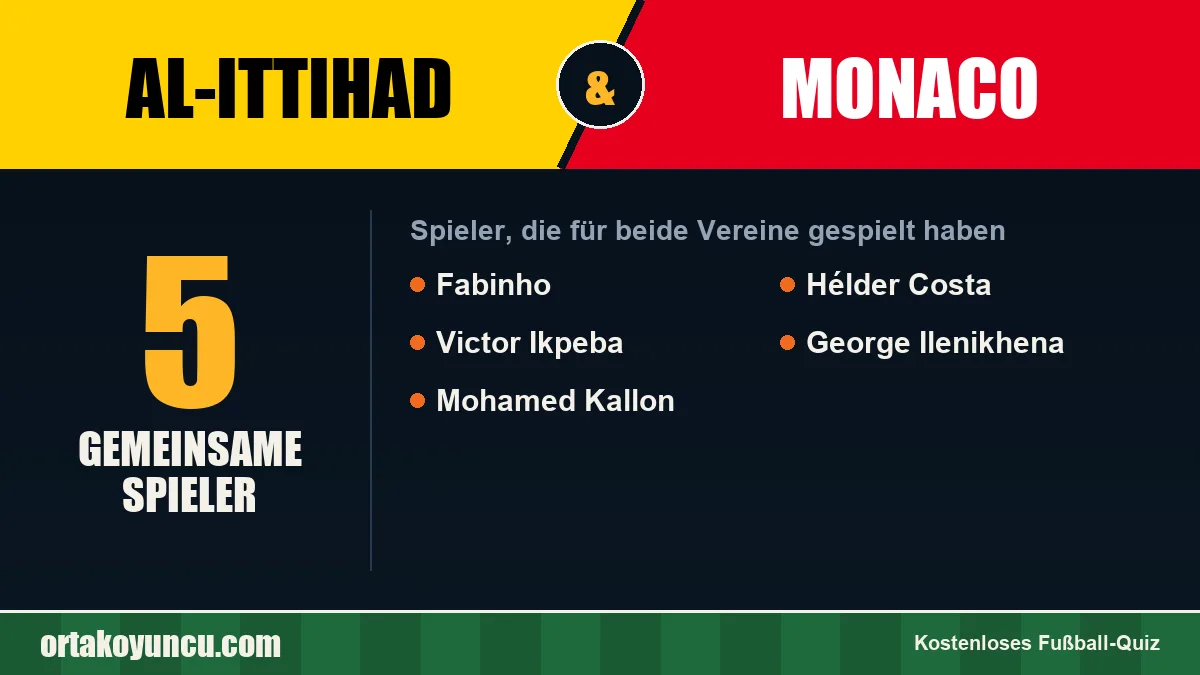 Spieler, die für Al-Ittihad und Monaco gespielt haben: 5 Spieler