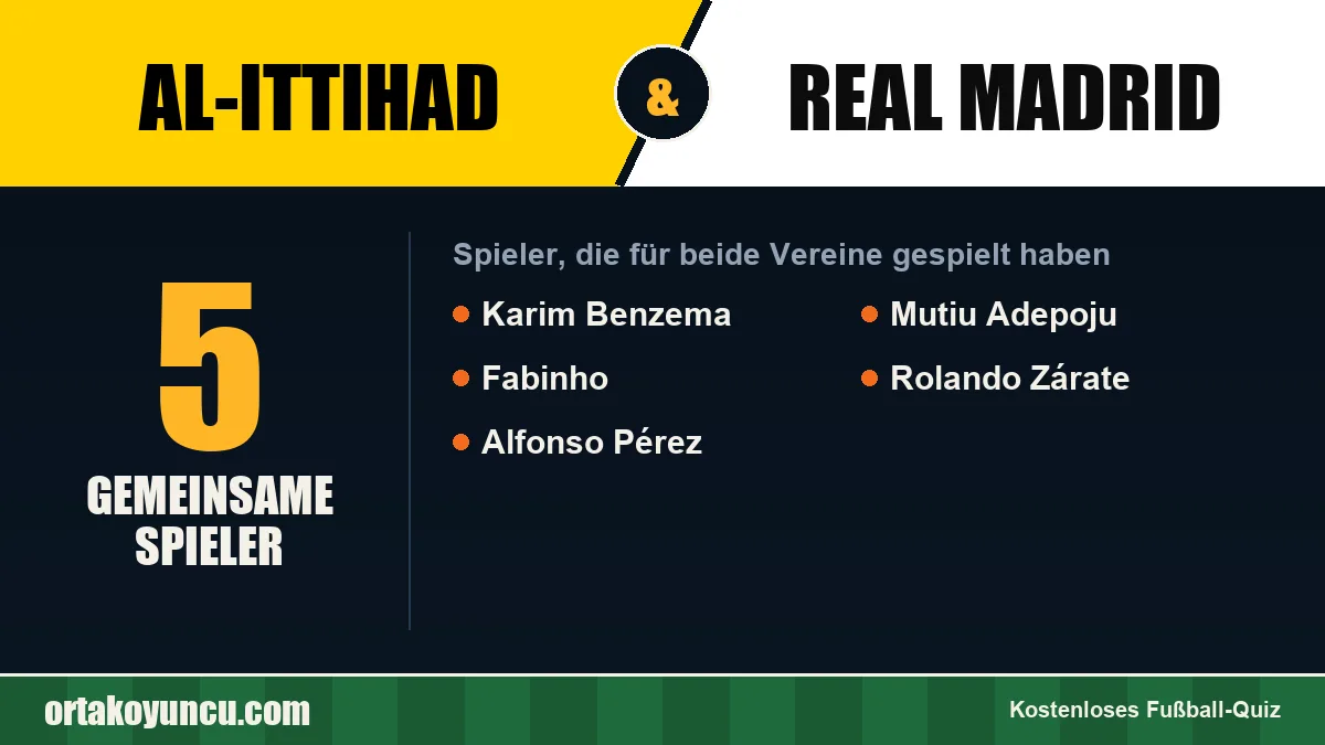 Spieler, die für Al-Ittihad und Real Madrid gespielt haben: 5 Spieler
