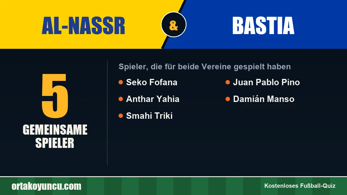 Spieler, die für Al-Nassr und Bastia gespielt haben: 5 Spieler
