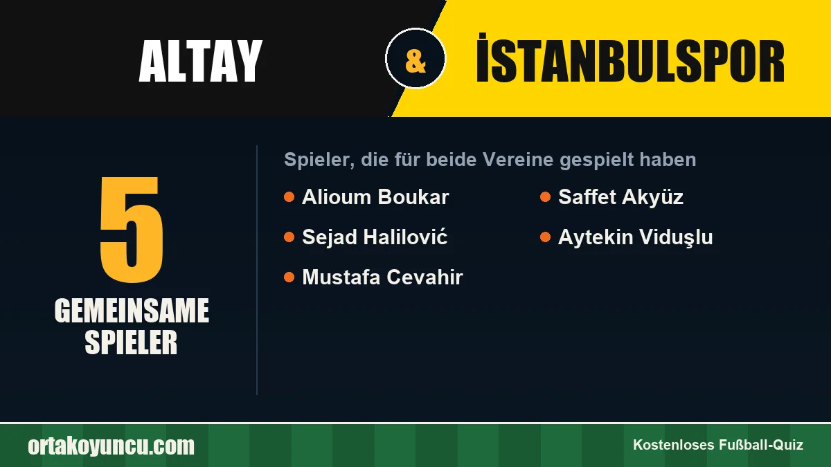 Spieler, die für Altay und İstanbulspor gespielt haben: 5 Spieler