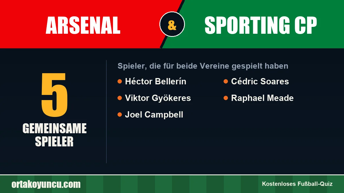 Spieler, die für Arsenal und Sporting CP gespielt haben: 5 Spieler