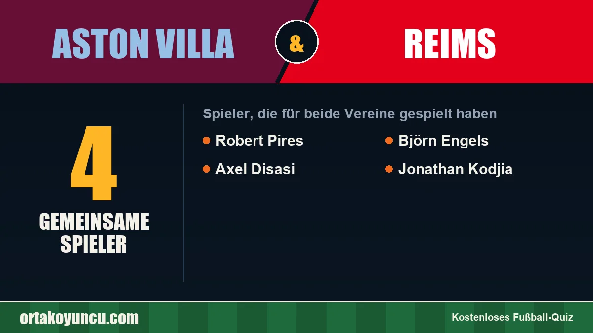 Spieler, die für Aston Villa und Reims gespielt haben: 4 Spieler