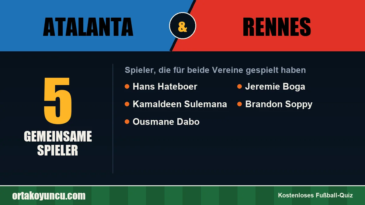 Spieler, die für Atalanta und Rennes gespielt haben: 5 Spieler