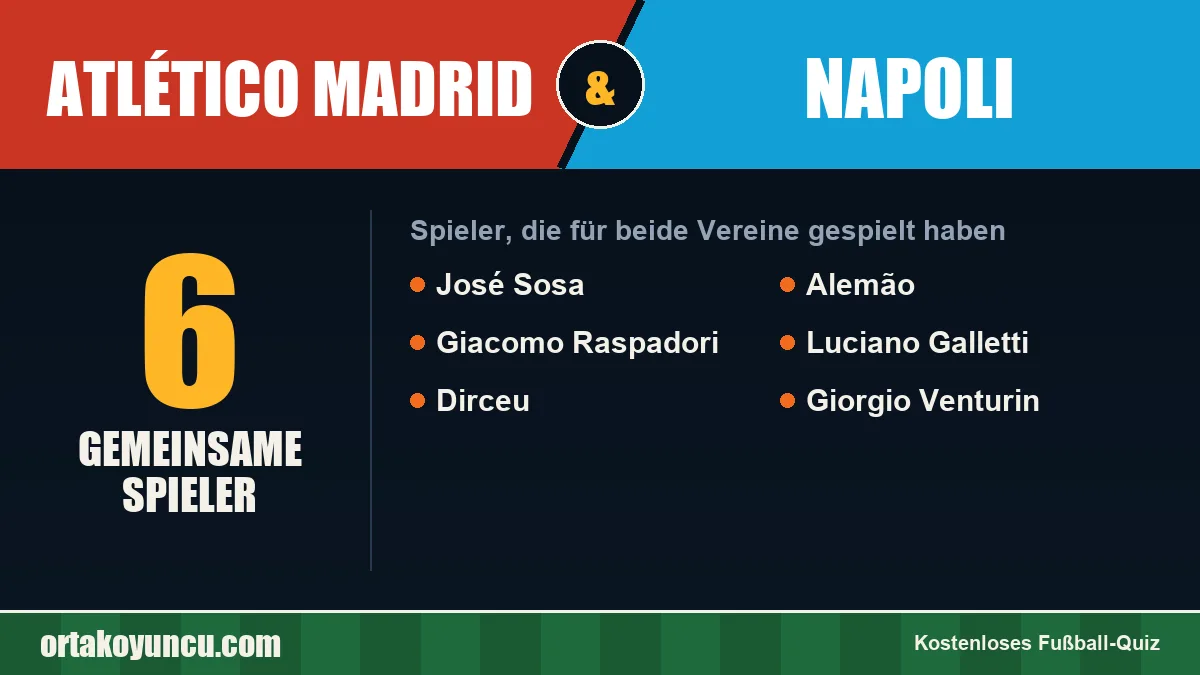 Spieler, die für Atlético Madrid und Napoli gespielt haben: 6 Spieler