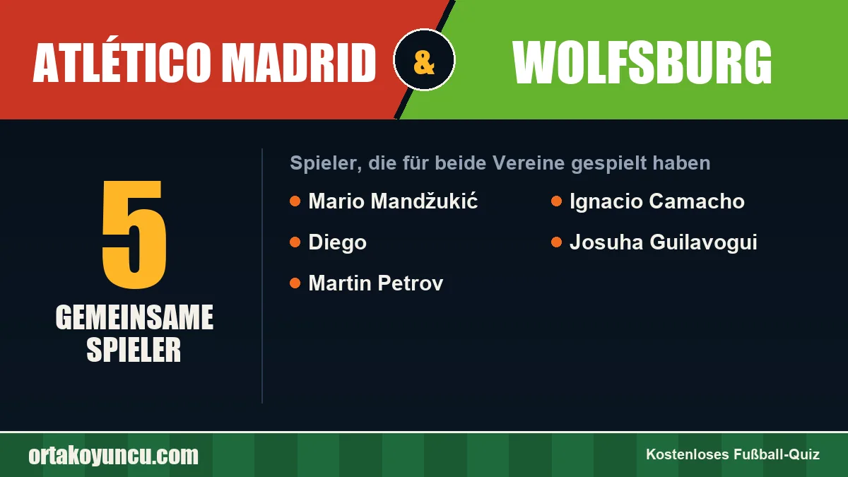 Spieler, die für Atlético Madrid und Wolfsburg gespielt haben: 5 Spieler