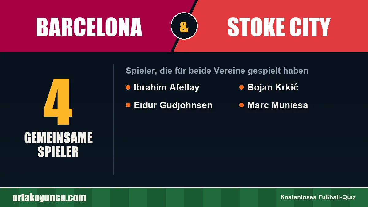 Spieler, die für Barcelona und Stoke City gespielt haben: 4 Spieler