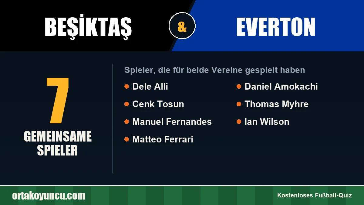 Spieler, die für Beşiktaş und Everton gespielt haben: 7 Spieler