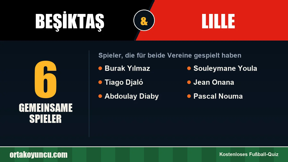 Spieler, die für Beşiktaş und Lille gespielt haben: 6 Spieler