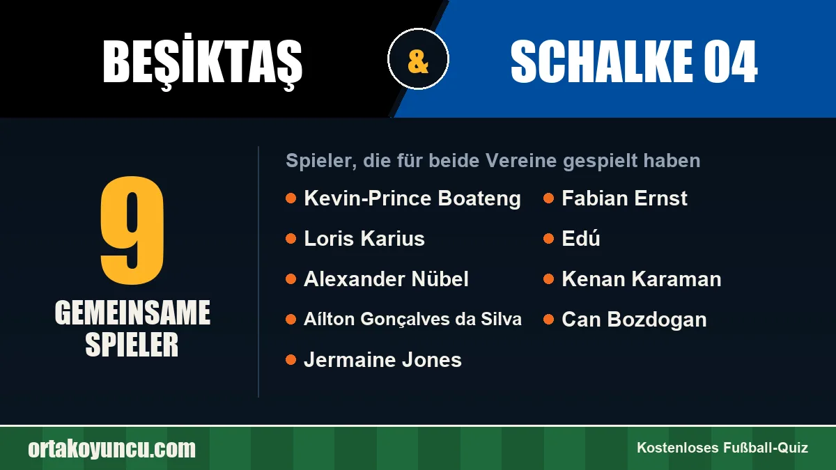 Spieler, die für Beşiktaş und Schalke 04 gespielt haben: 9 Spieler