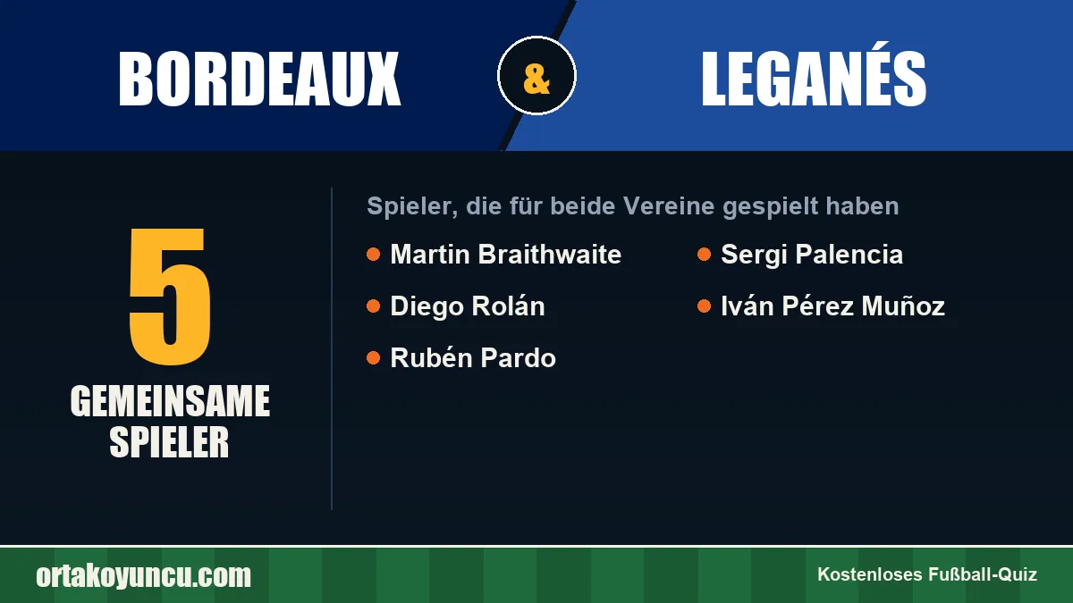 Spieler, die für Bordeaux und Leganés gespielt haben: 5 Spieler