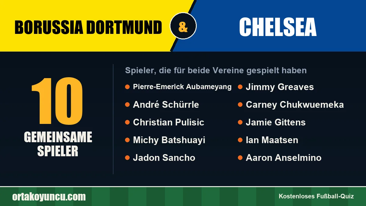 Spieler, die für Borussia Dortmund und Chelsea gespielt haben: 10 Spieler