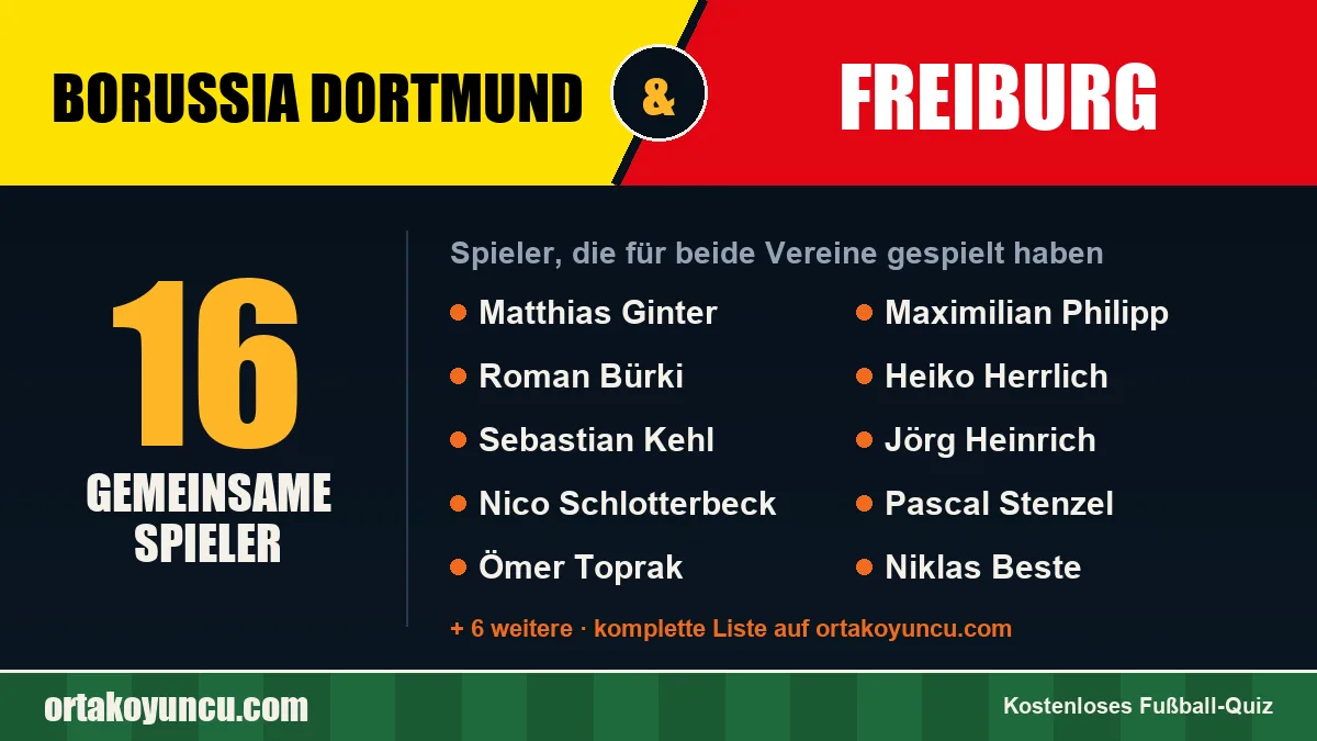 Spieler, die für Borussia Dortmund und Freiburg gespielt haben: 16 Spieler