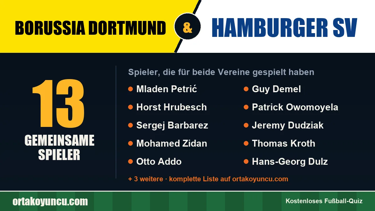 Spieler, die für Borussia Dortmund und Hamburger SV gespielt haben: 13 Spieler