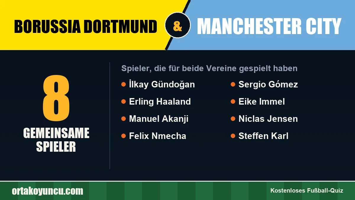 Spieler, die für Borussia Dortmund und Manchester City gespielt haben: 8 Spieler