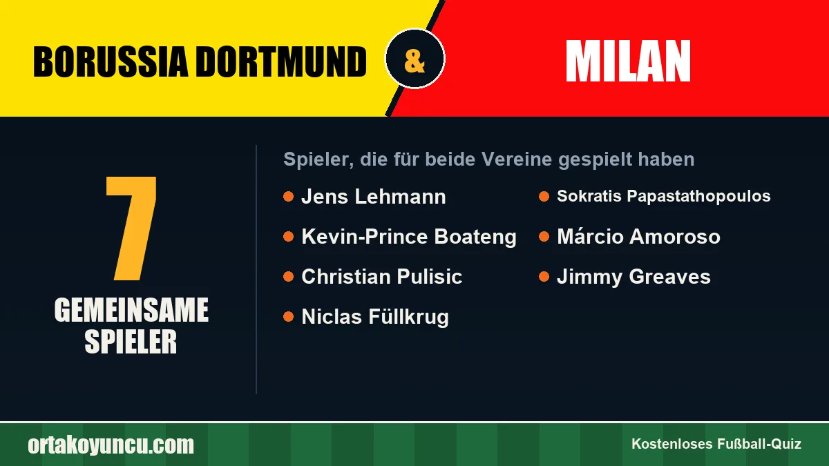 Spieler, die für Borussia Dortmund und Milan gespielt haben: 7 Spieler