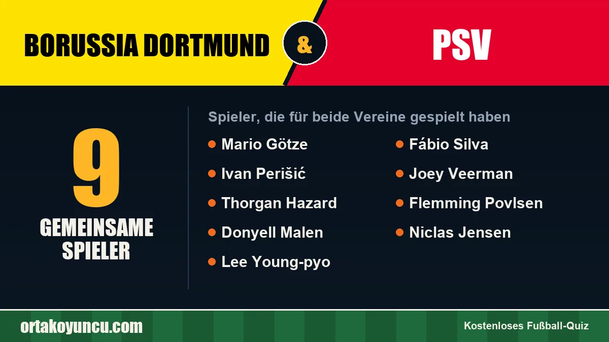 Spieler, die für Borussia Dortmund und PSV gespielt haben: 9 Spieler