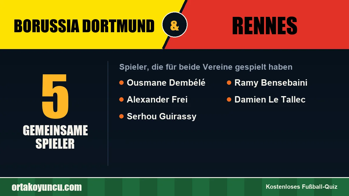 Spieler, die für Borussia Dortmund und Rennes gespielt haben: 5 Spieler