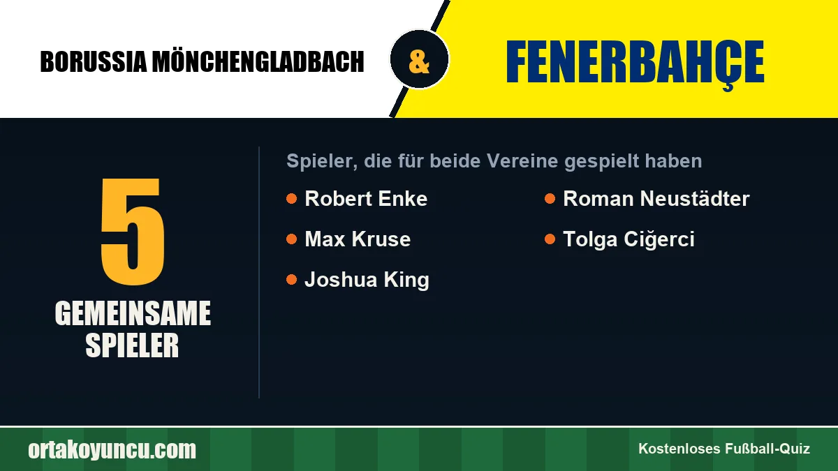 Spieler, die für Borussia Mönchengladbach und Fenerbahçe gespielt haben: 5 Spieler