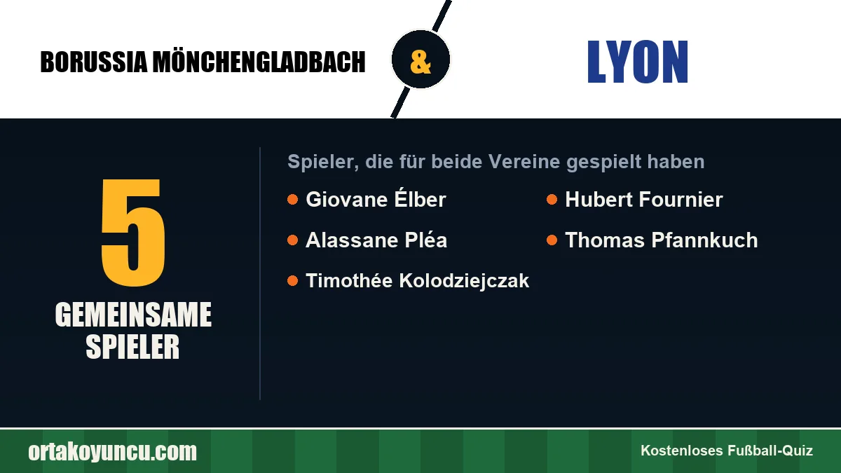 Spieler, die für Borussia Mönchengladbach und Lyon gespielt haben: 5 Spieler