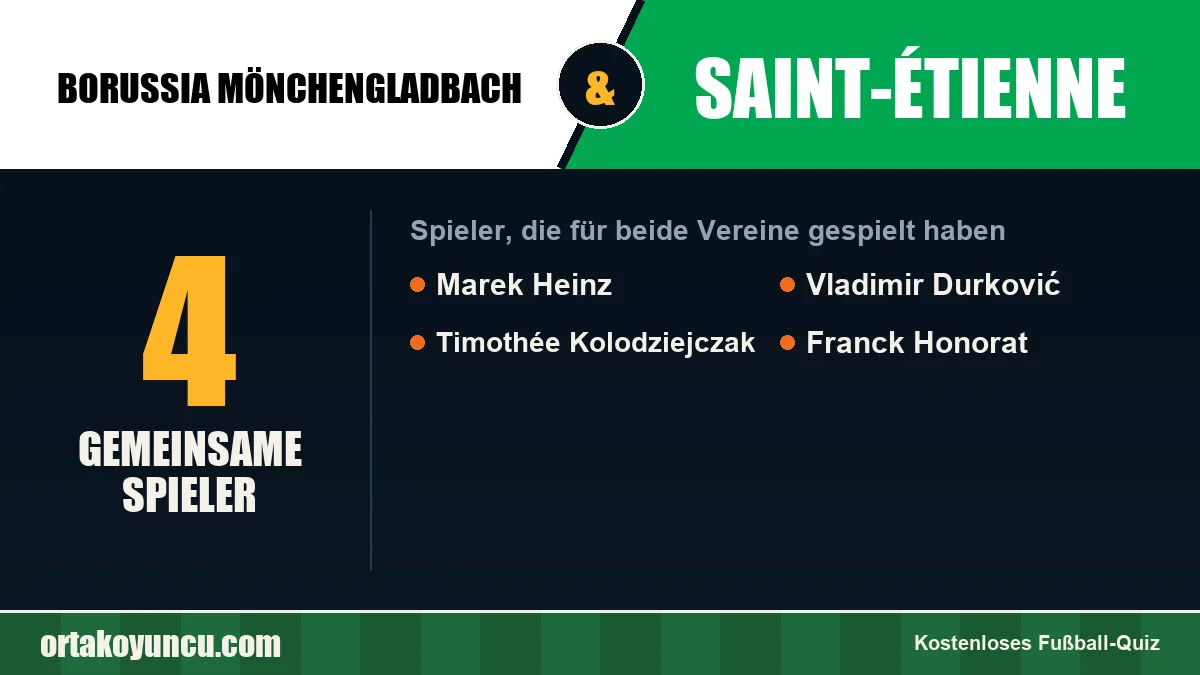 Spieler, die für Borussia Mönchengladbach und Saint-Étienne gespielt haben: 4 Spieler