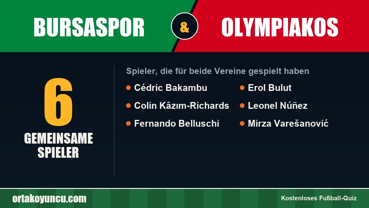 Spieler, die für Bursaspor und Olympiakos gespielt haben: 6 Spieler