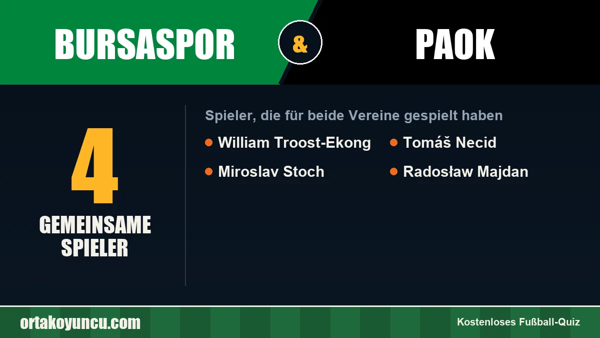 Spieler, die für Bursaspor und PAOK gespielt haben: 4 Spieler