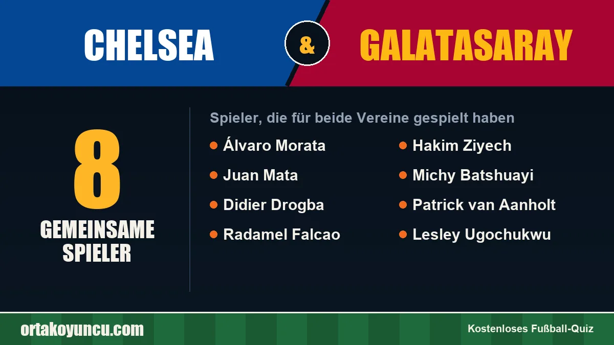 Spieler, die für Chelsea und Galatasaray gespielt haben: 8 Spieler