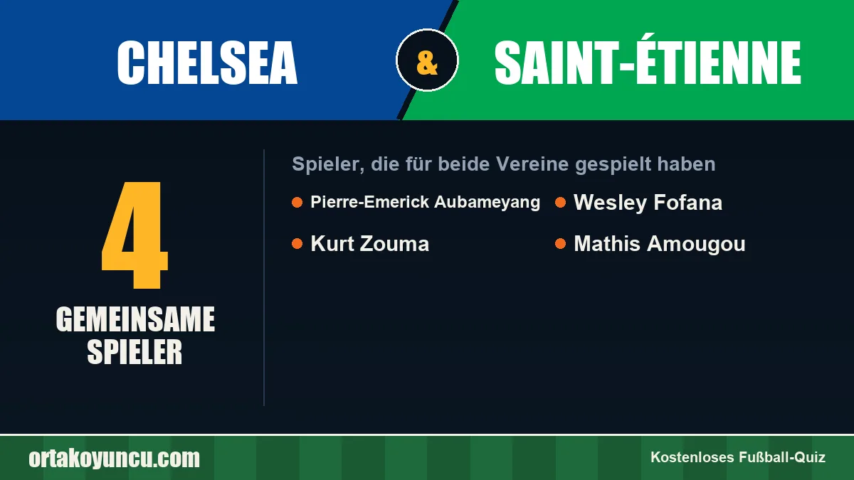 Spieler, die für Chelsea und Saint-Étienne gespielt haben: 4 Spieler