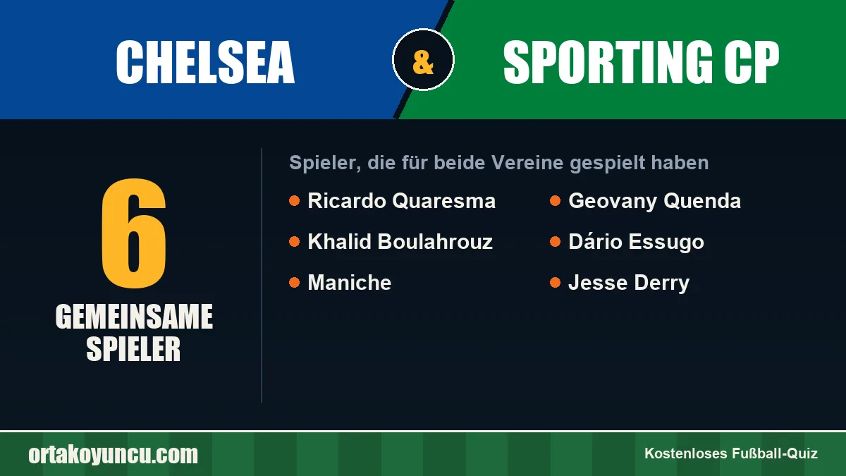 Spieler, die für Chelsea und Sporting CP gespielt haben: 6 Spieler