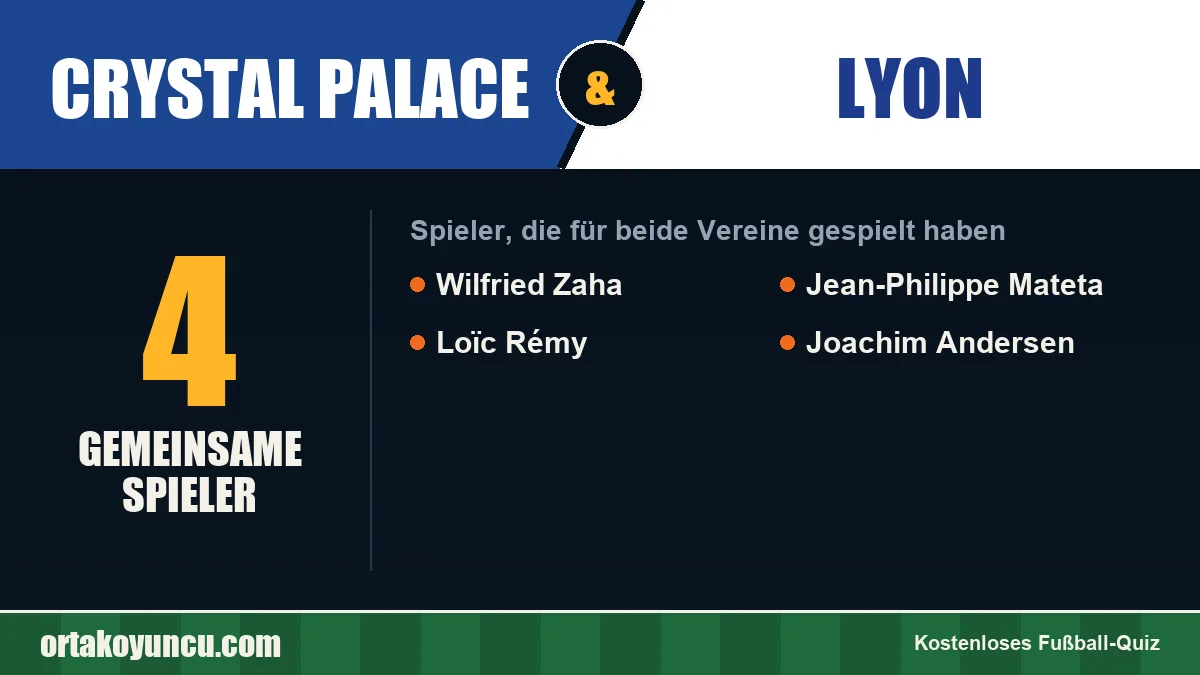 Spieler, die für Crystal Palace und Lyon gespielt haben: 4 Spieler