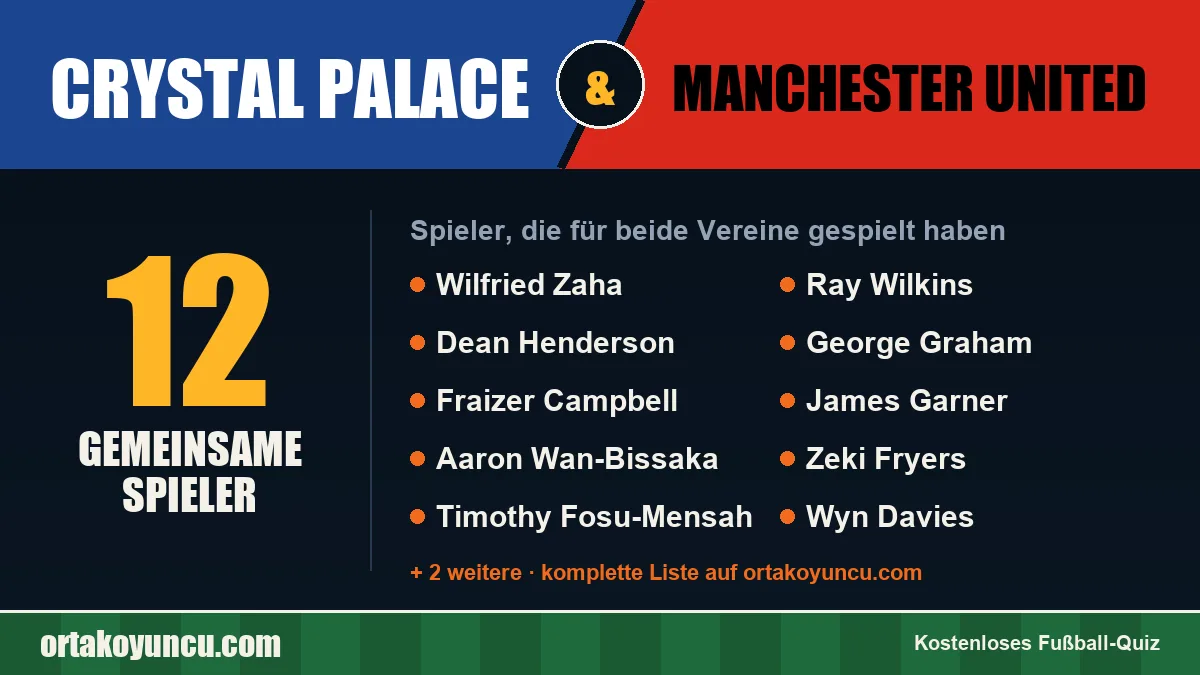 Spieler, die für Crystal Palace und Manchester United gespielt haben: 12 Spieler