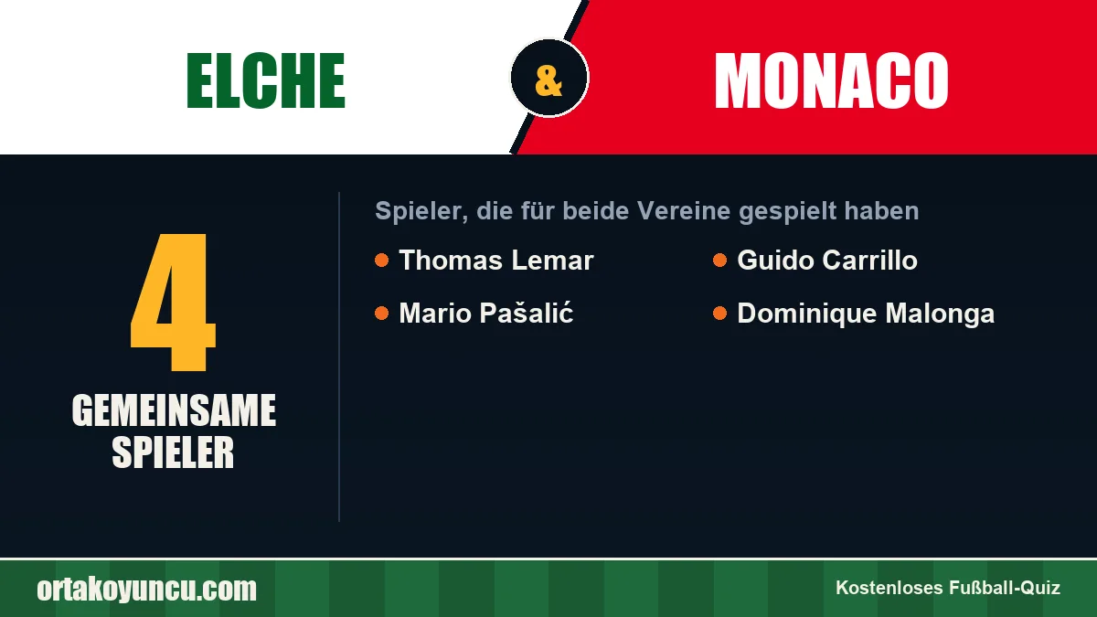 Spieler, die für Elche und Monaco gespielt haben: 4 Spieler