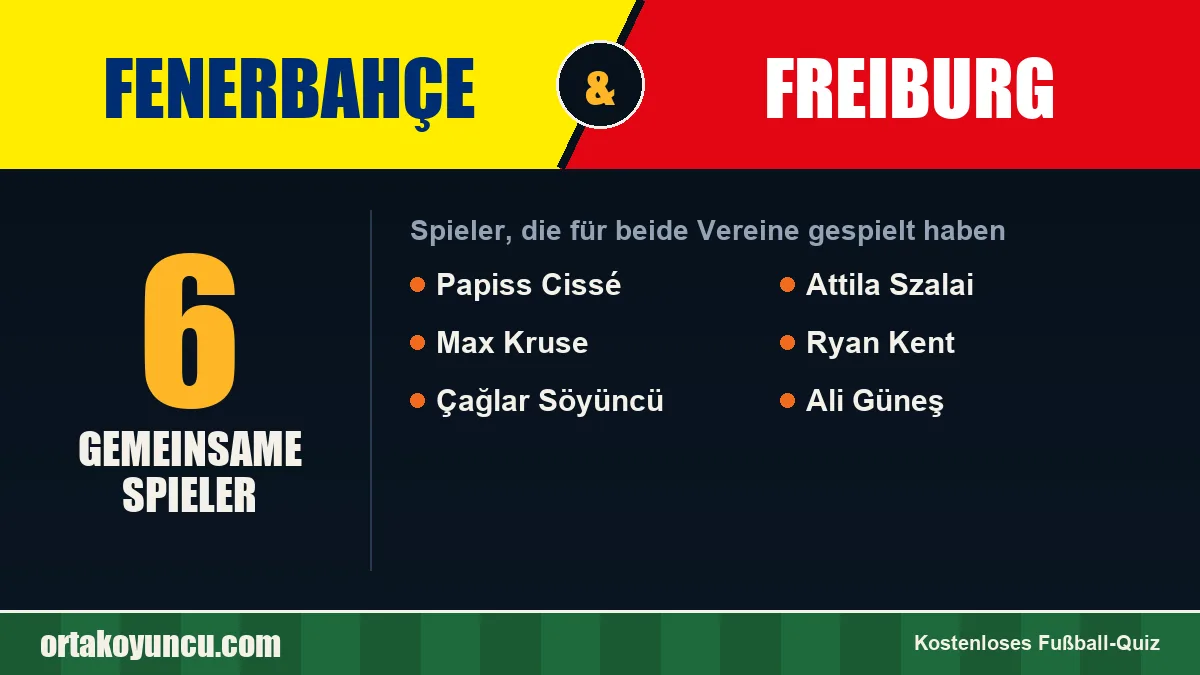 Spieler, die für Fenerbahçe und Freiburg gespielt haben: 6 Spieler