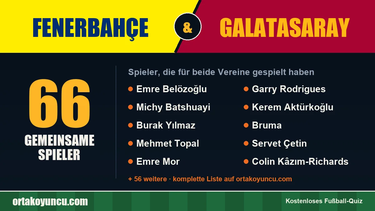 Spieler, die für Fenerbahçe und Galatasaray gespielt haben: 66 Spieler