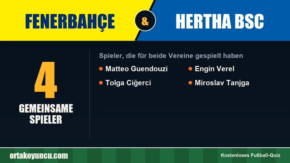 Spieler, die für Fenerbahçe und Hertha BSC gespielt haben: 4 Spieler