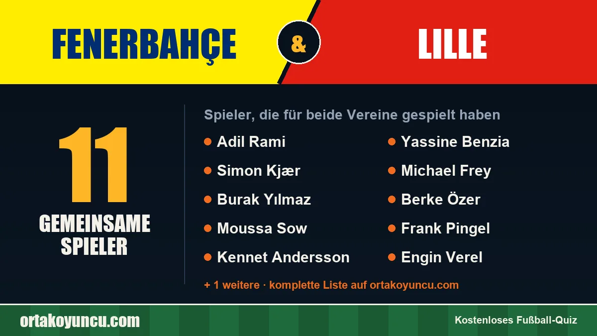 Spieler, die für Fenerbahçe und Lille gespielt haben: 11 Spieler