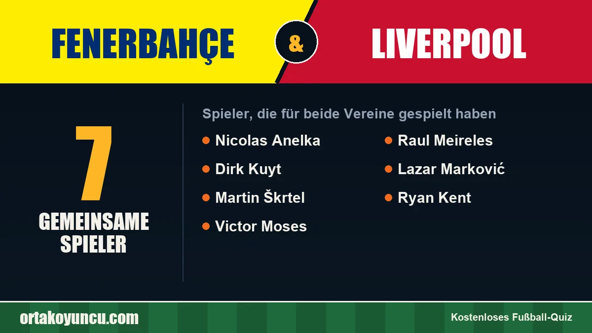 Spieler, die für Fenerbahçe und Liverpool gespielt haben: 7 Spieler