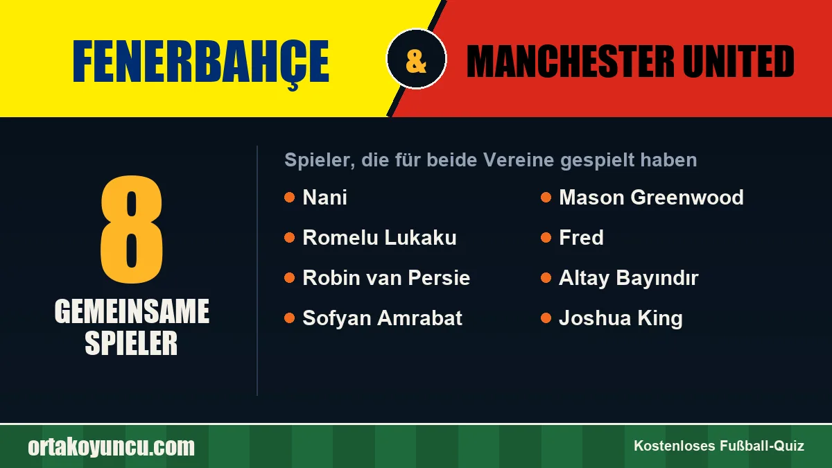 Spieler, die für Fenerbahçe und Manchester United gespielt haben: 8 Spieler