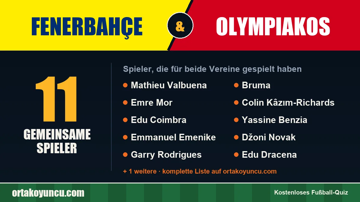 Spieler, die für Fenerbahçe und Olympiakos gespielt haben: 11 Spieler