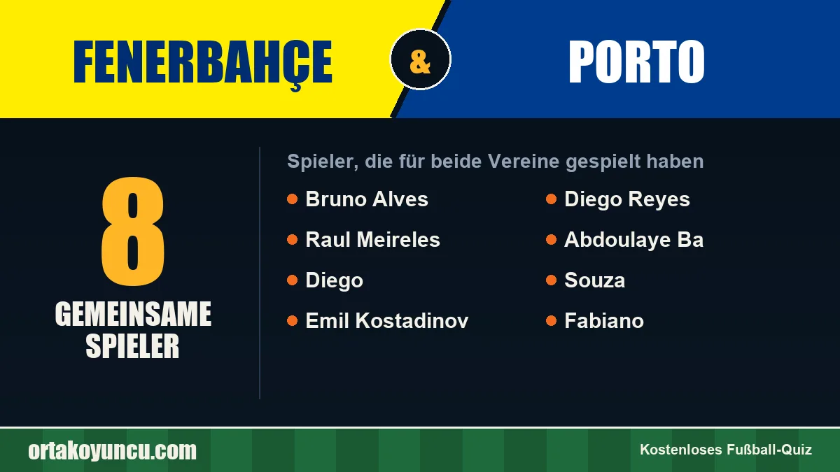 Spieler, die für Fenerbahçe und Porto gespielt haben: 8 Spieler