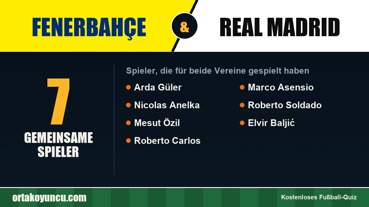 Spieler, die für Fenerbahçe und Real Madrid gespielt haben: 7 Spieler