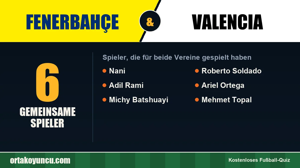 Spieler, die für Fenerbahçe und Valencia gespielt haben: 6 Spieler