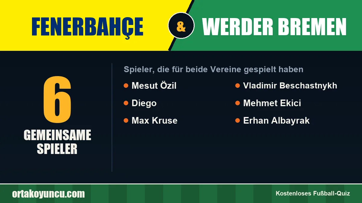 Spieler, die für Fenerbahçe und Werder Bremen gespielt haben: 6 Spieler
