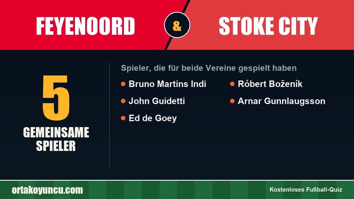 Spieler, die für Feyenoord und Stoke City gespielt haben: 5 Spieler