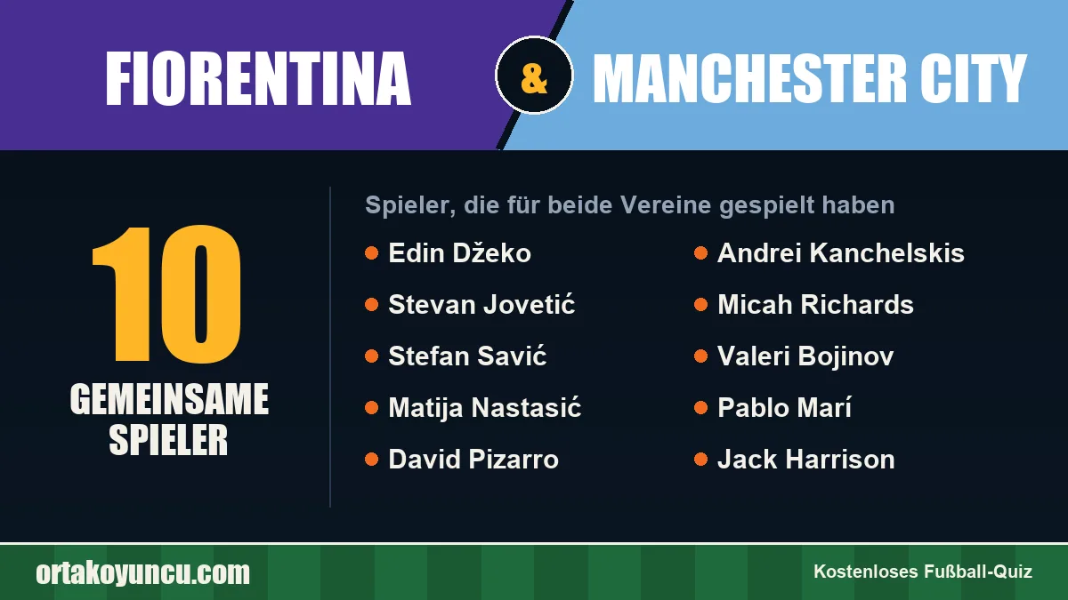 Spieler, die für Fiorentina und Manchester City gespielt haben: 10 Spieler