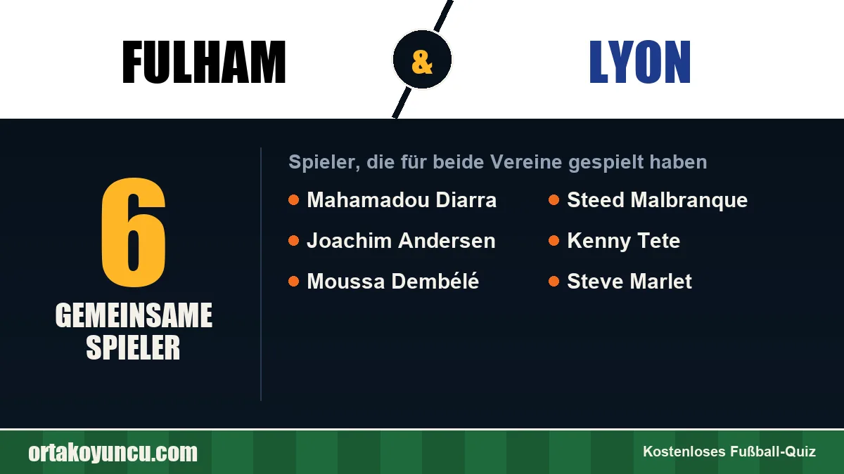 Spieler, die für Fulham und Lyon gespielt haben: 6 Spieler