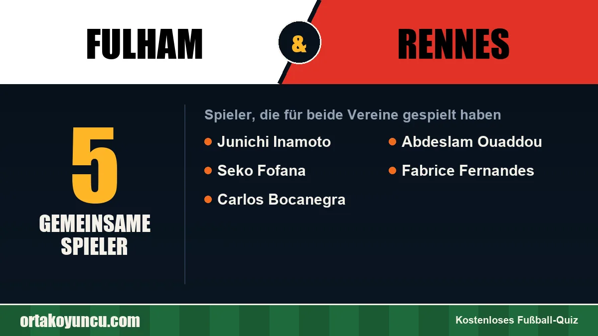 Spieler, die für Fulham und Rennes gespielt haben: 5 Spieler